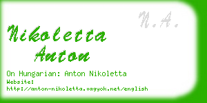 nikoletta anton business card